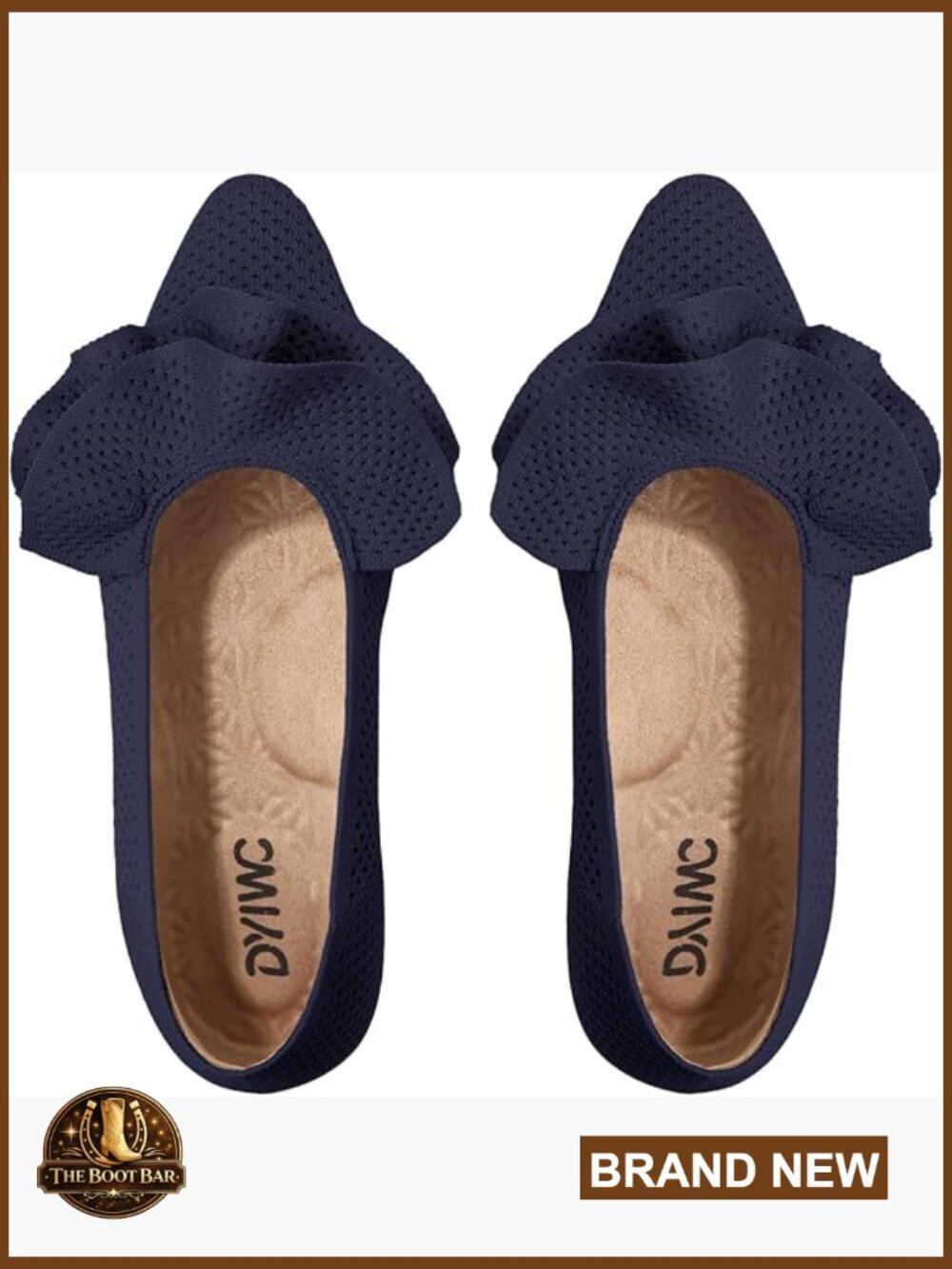 Women's Knit Ballet Flats - Pointed Toe, Machine Washable, Comfortable Flats